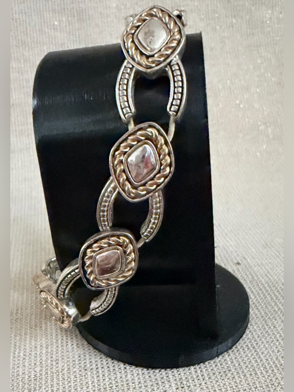 Vintage Napier Bracelet - Silver and Gold Accent